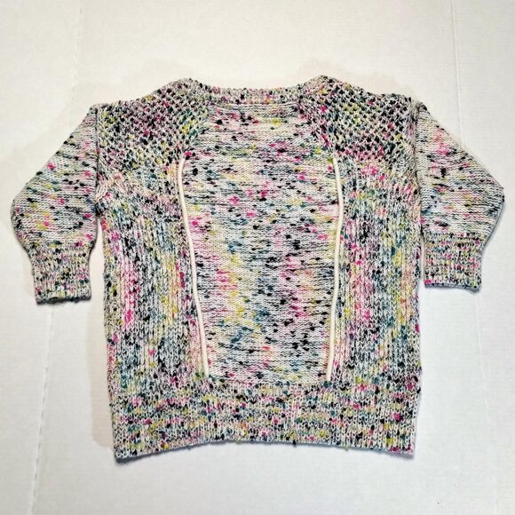 S Plenty by Tracy Reese Kittiwake Rainbow Confetti Slub Anthropologie 3/4 Sleeve - Picture 3 of 10